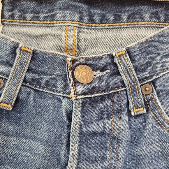 Hollister Women's Jeans 28x30 Blue Straight Denim Button Fly Mid Rise - Picture 4 of 13
